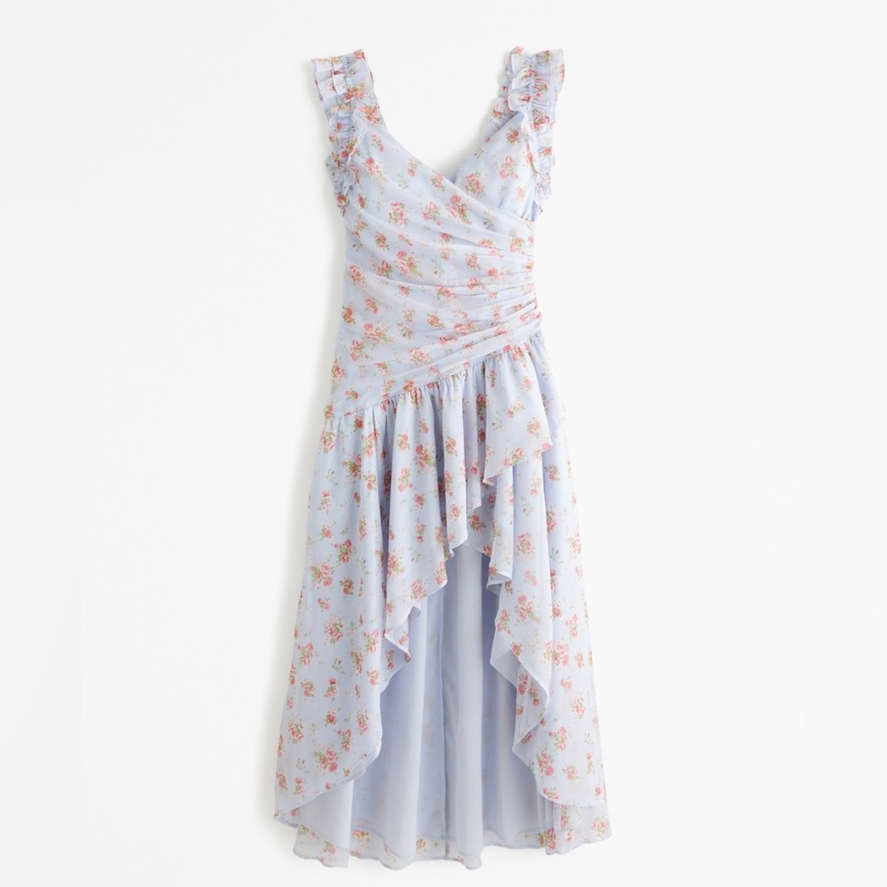 Abercrombie & Fitch Ruffle Strap High Low Maxi Dress